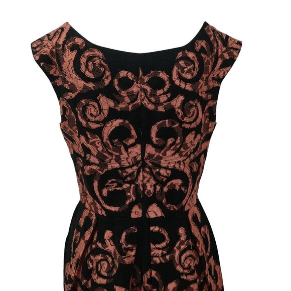 Yoana Baraschi Lace Applique Sleeveless Notch Neck Cocktail Dress Size 4 Party - Picture 11 of 14